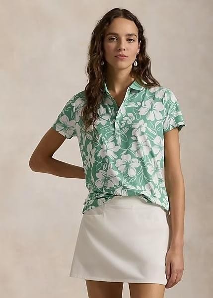 NEW RLX Golf Ralph Lauren Women's Tailored Fit Floral Polo Shirt