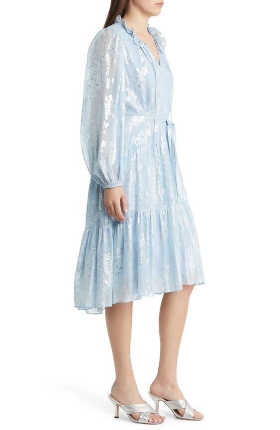 Kobi Halperin Women's Kathryn Tiered Metallic Jacquard Midi Dress