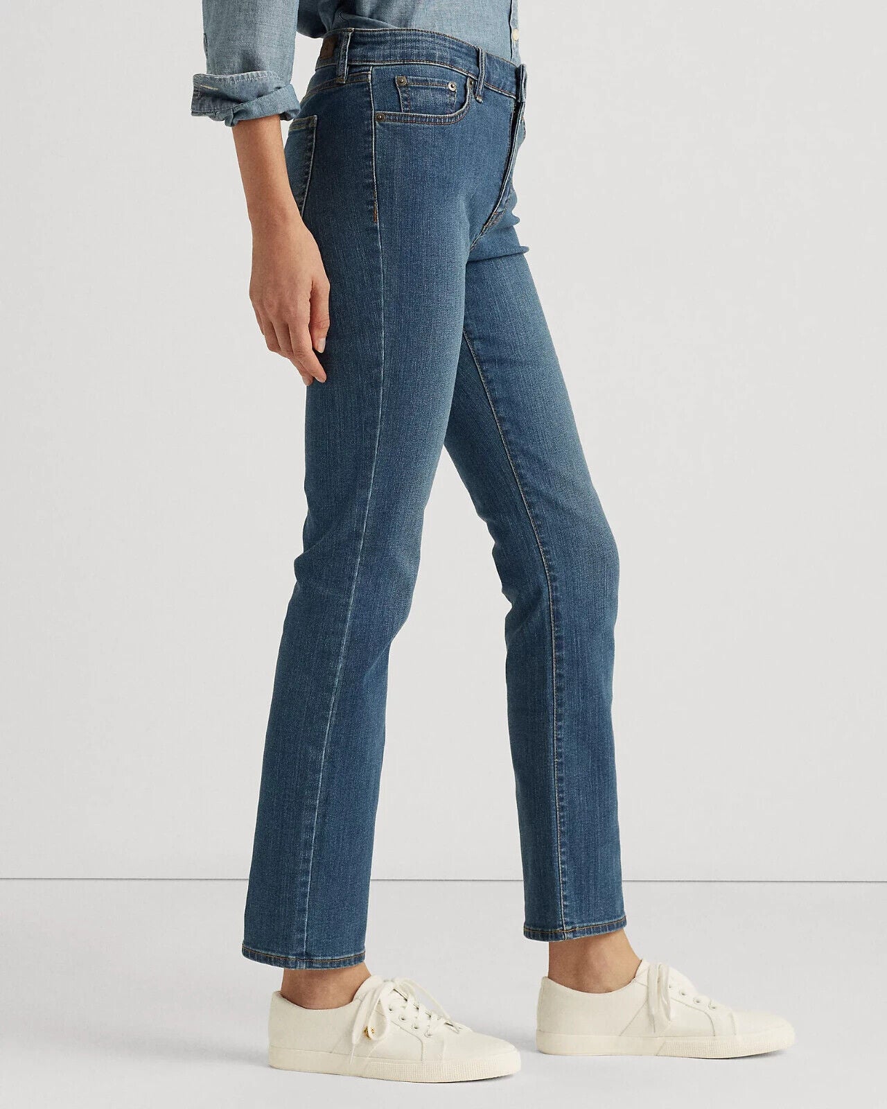 NEW! Lauren Ralph Lauren Women's 14 Mid-Rise Straight Jean NWT $115