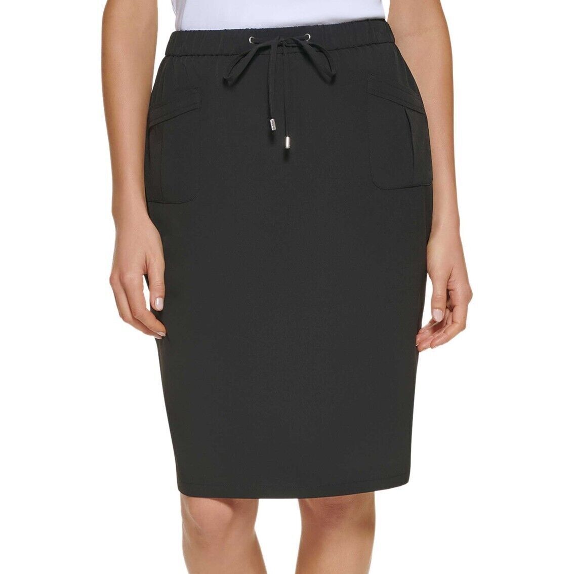 NEW! Calvin Klein Women's XL Drawstring Skirt In Black NWT $79.50