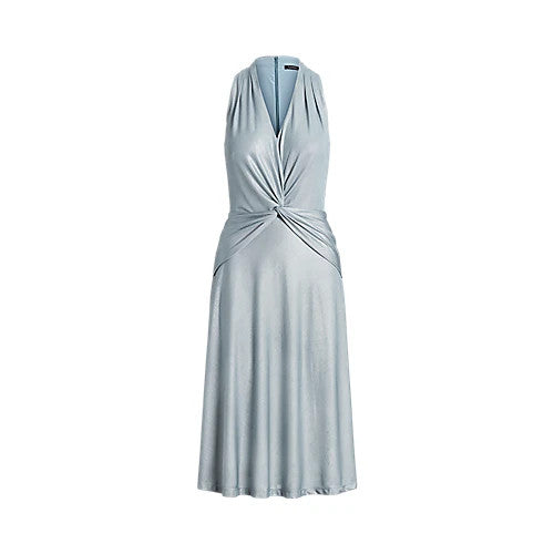 NEW Lauren Ralph Lauren Women's 10 Foil-Print Jersey Twist-Front Dress