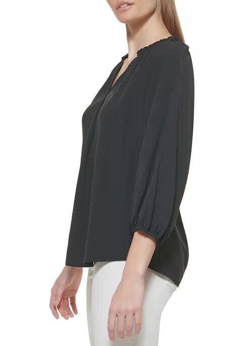 NEW! Calvin Klein Women's Size S Split Neck Gauze Blouse NWT $79.50