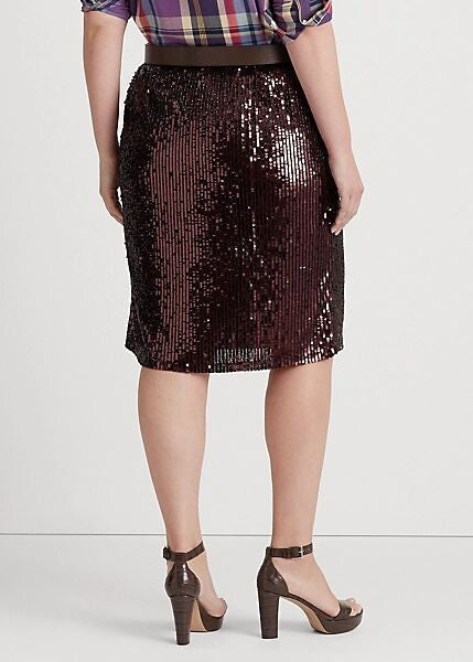 NEW! Lauren Ralph Lauren Women's 22W Sequined Tulle Pencil Skirt NWT $295