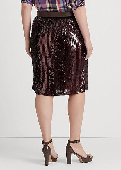 NEW! Lauren Ralph Lauren Women's 22W Sequined Tulle Pencil Skirt NWT $295
