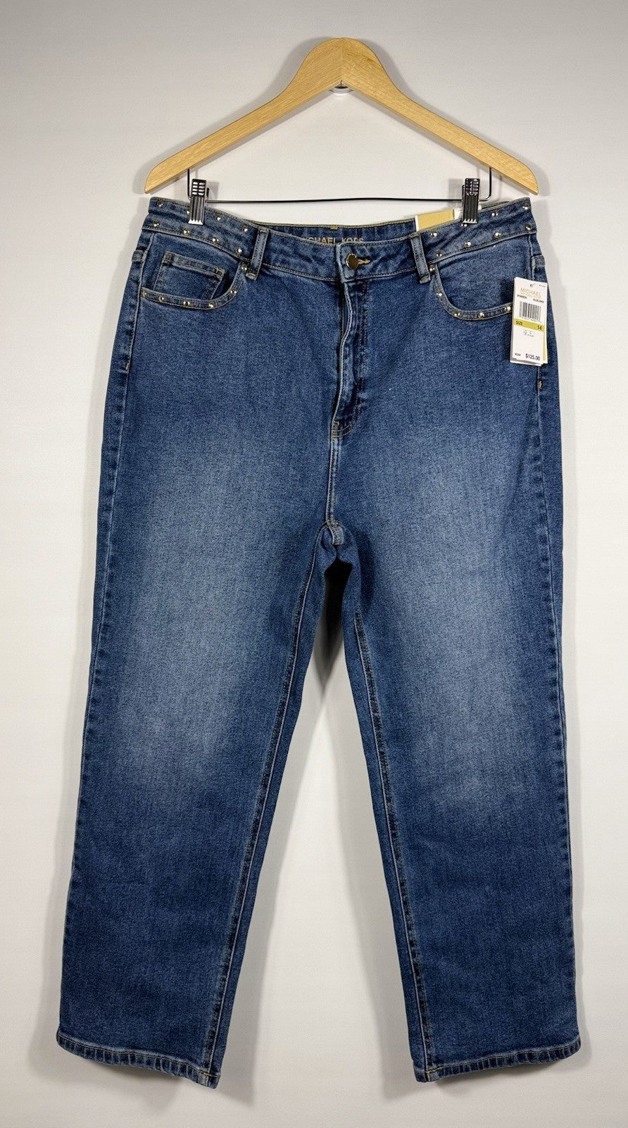 NEW MICHAEL Michael Kors Women's 14 Selma High-Rise Straight Ankle Jean NWT $125