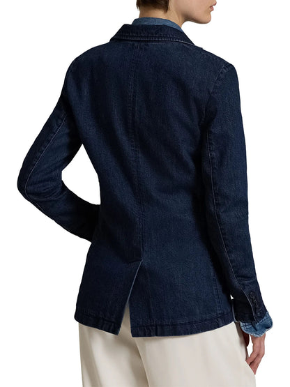 NEW Polo Ralph Lauren Women's 6 Cotton Denim Single-Breasted Blazer NWT $498