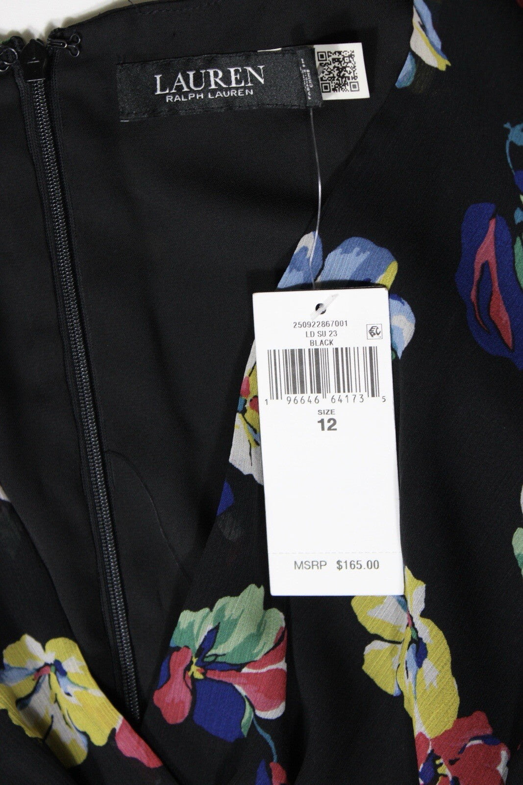 NEW Lauren Ralph Lauren Women's 12 Floral Georgette V-Neck Belted Dress NWT $165