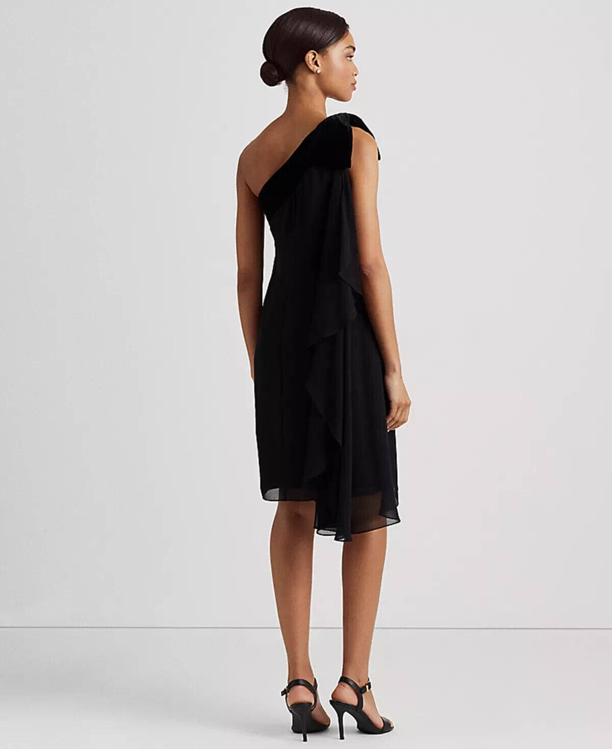 NEW! Lauren Ralph Lauren Women's 12 Chiffon One Shoulder Dress NWT $175