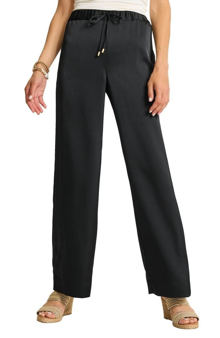 Michael Kors Women's XL Logo Stripe Wide-Leg Side Slit Drawstring Pant NWT $125