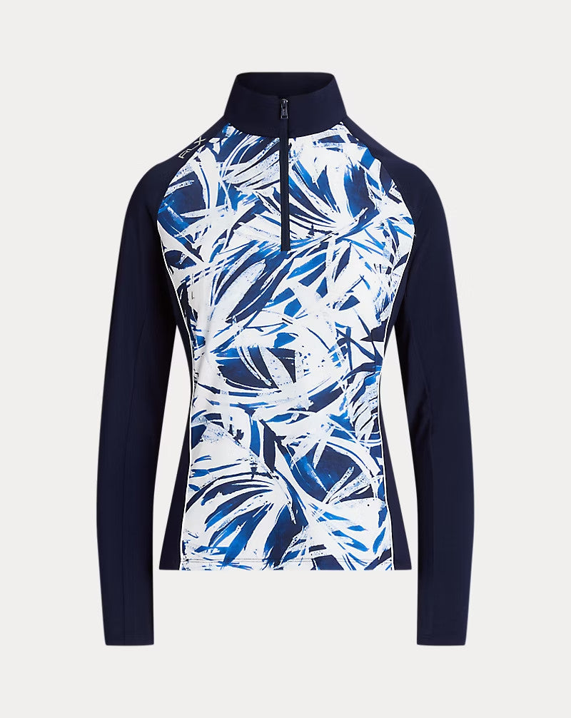 NEW RLX Ralph Lauren Women's L Stretch Jersey Quarter-Zip Pullover NWT $148