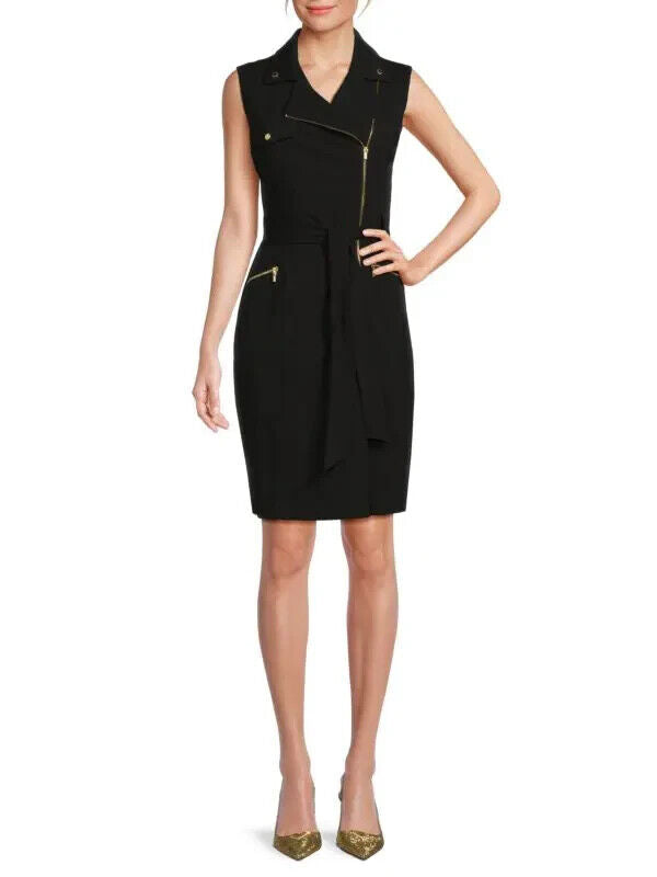 NEW! Calvin Klein Women's 12 Belted Notch Collar Sheath Dress NWT$139