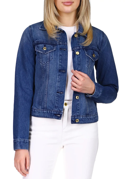 NEW MICHAEL Michael Kors Women's M Cropped Denim Jacket