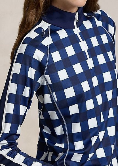 NEW RLX Ralph Lauren Women's L Stretch Interlock Quarter-Zip Mockneck NWT $188