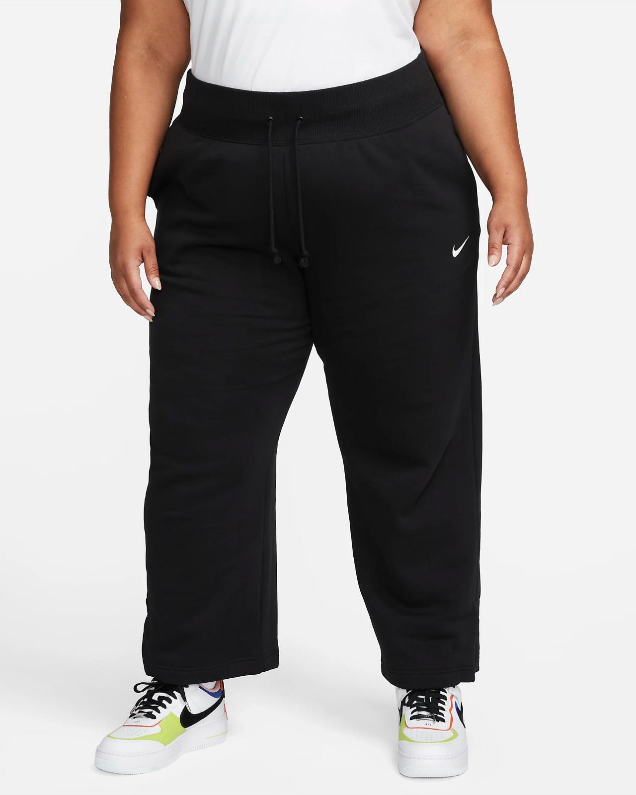 Nike Womens 2X Sportswear Phoenix Fleece High-Waisted Wide-Leg Tracksuit Bottoms