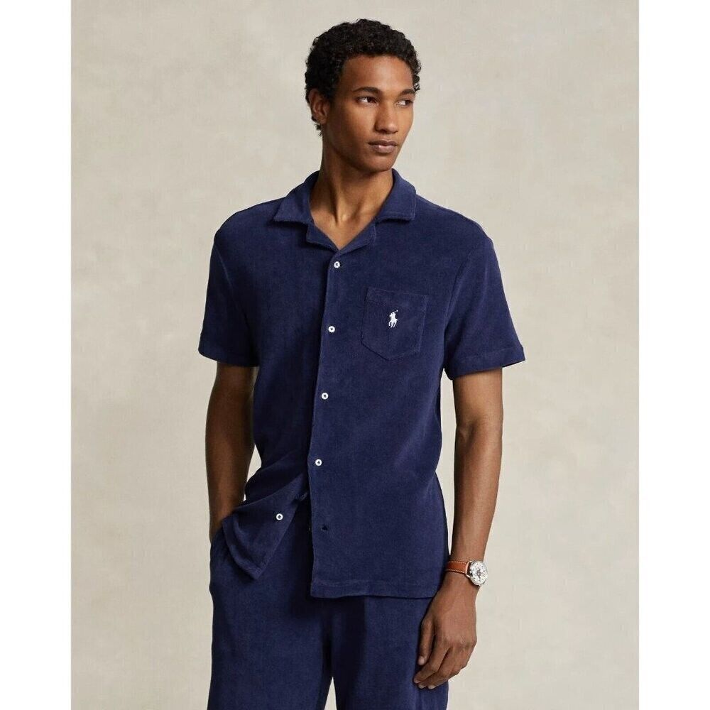 NEW! Polo Ralph Lauren Men's L Terry Camp Shirt NWT $125