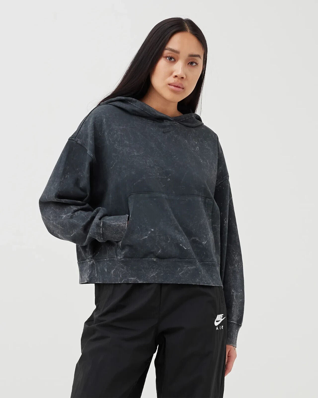 NEW! Nike Women's L Logo Washed Cotton Hoodie