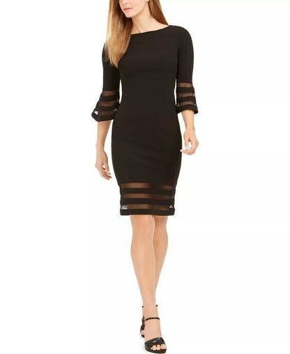 NEW Calvin Klein Women's 4 Illusion-Trim Sheath Dress