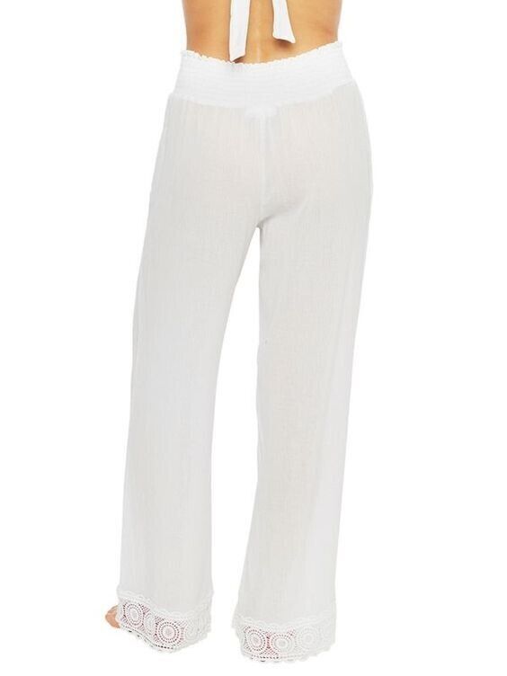 NEW! La Blanca Women's M Island Flare Cotton Cover-Up Pants NWT $84