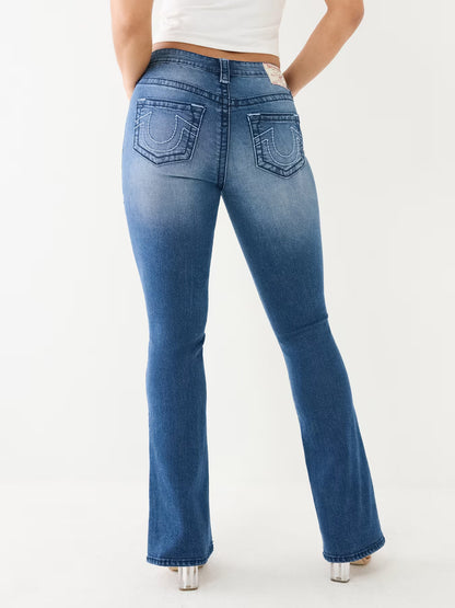 NEW! True Religion Women's 28 Becca Mid Rise Big T Bootcut Jean NWT $199