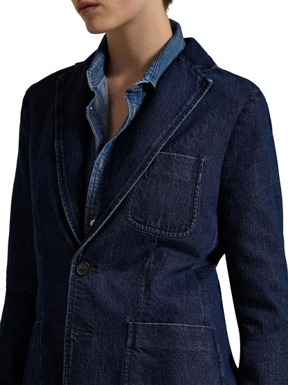 NEW Polo Ralph Lauren Women's 6 Cotton Denim Single-Breasted Blazer NWT $498