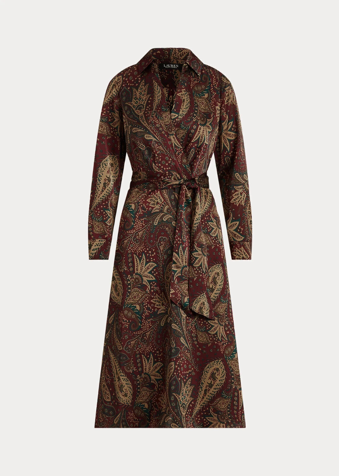 NEW! Lauren Ralph Lauren Women's 2 Paisley Charmeuse Midi Dress NWT $195