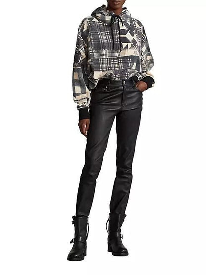 NEW Polo Ralph Lauren Women's Fleece Patchwork Hoodie