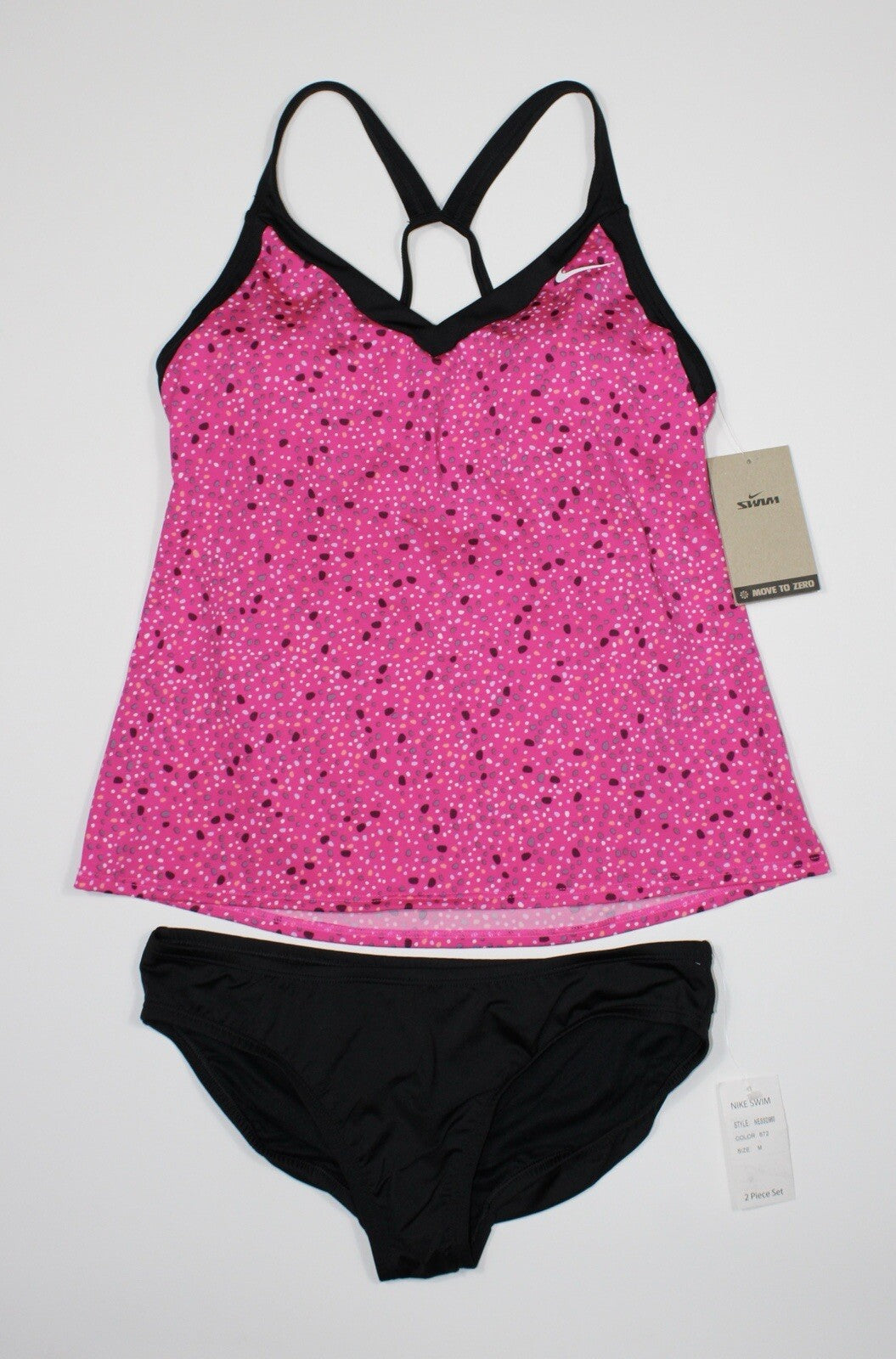 NEW! Nike Women's M Water Dots V-Neck Swim Tankini Top & Bottom Set NWT $104