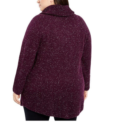 NEW! Calvin Klein Women's Plus Size 3X Space-Dye Cowlneck Sweater NWT $99.50