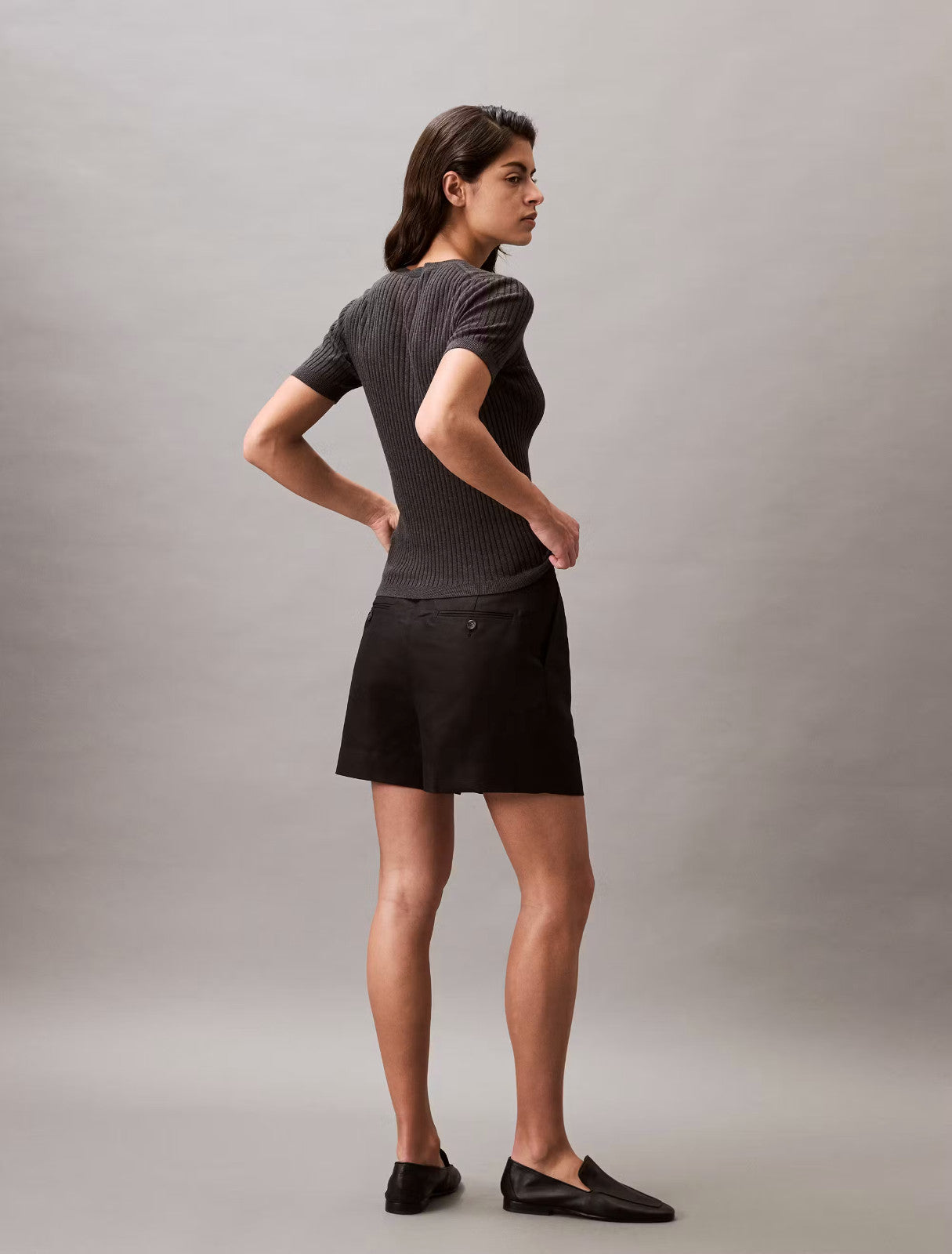 NEW Calvin Klein Women's 14 Structured Linen Tailored Shorts • Reg Price $99