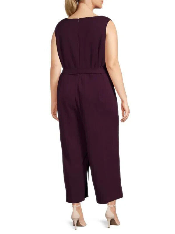 NEW! Calvin Klein Women's Plus 20W Sleeveless Belted Crepe Jumpsuit NWT $139