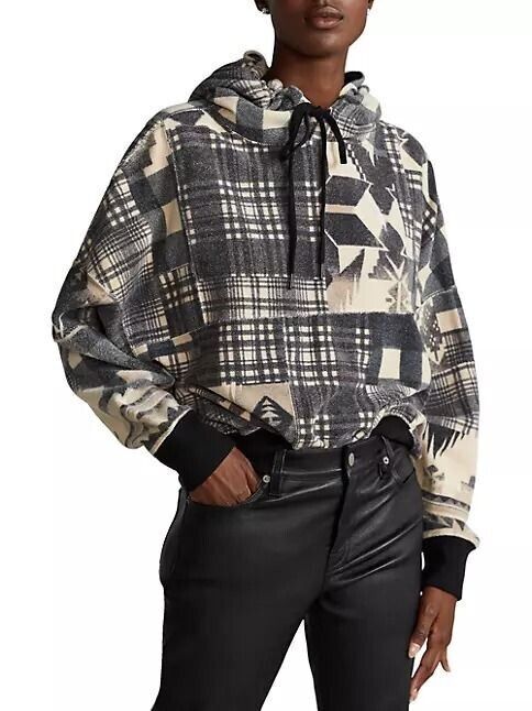 NEW Polo Ralph Lauren Women's Fleece Patchwork Hoodie