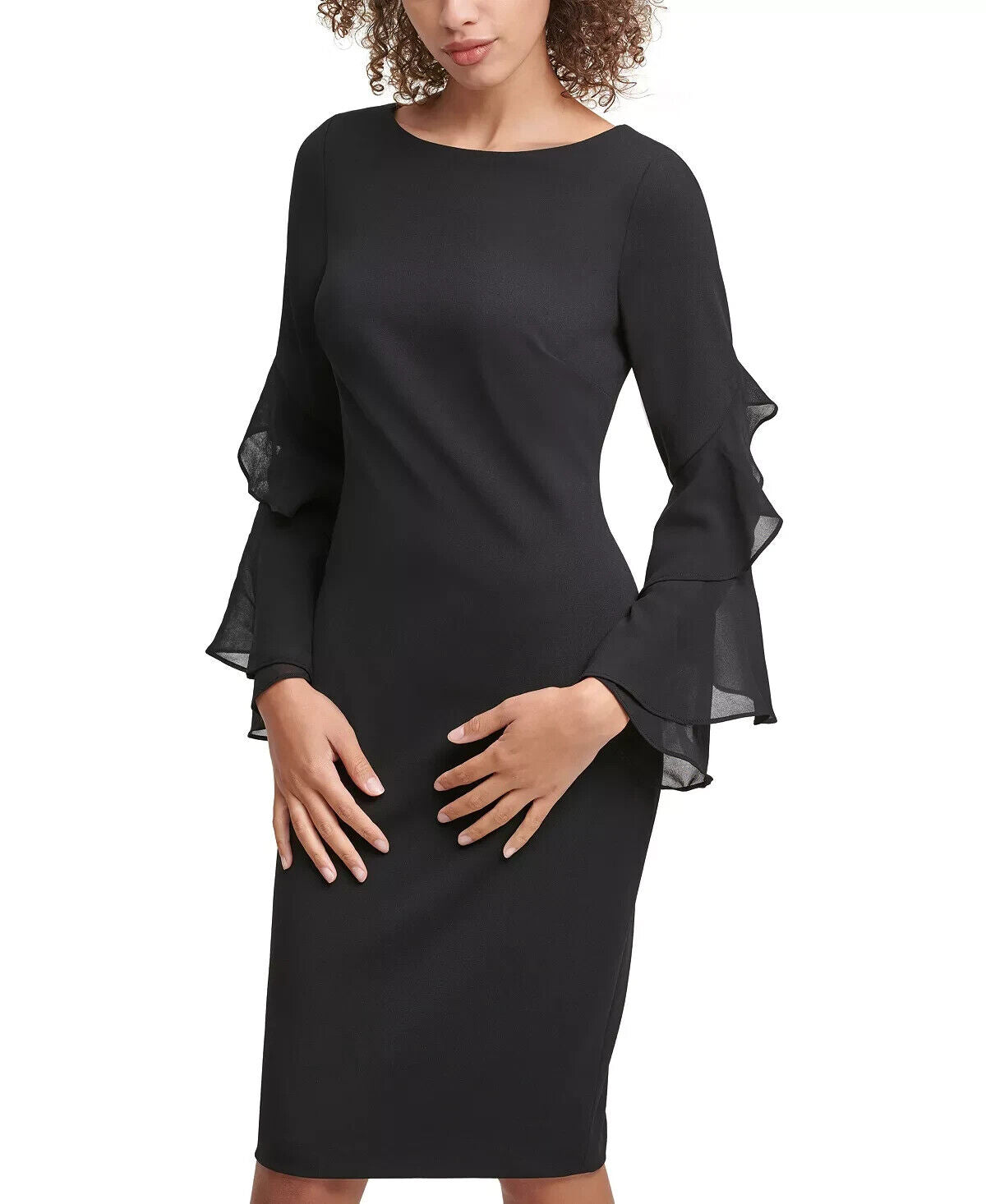 NEW! Calvin Klein Women's 10 Ruffle-Sleeve Sheath Dress NWT $134