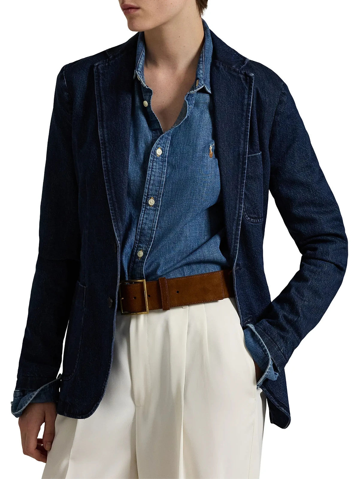 NEW Polo Ralph Lauren Women's 6 Cotton Denim Single-Breasted Blazer NWT $498