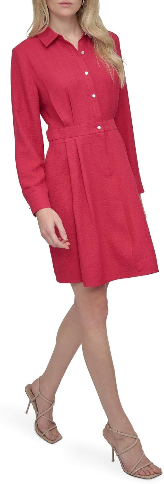 NEW DKNY Women's 16 Collared Neck Long Sleeve Button Down Dress • Reg Price $129