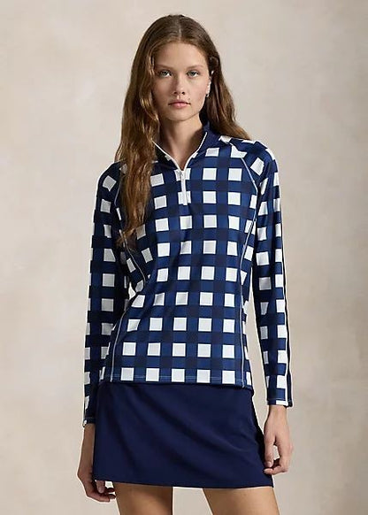 NEW RLX Ralph Lauren Women's L Stretch Interlock Quarter-Zip Mockneck NWT $188