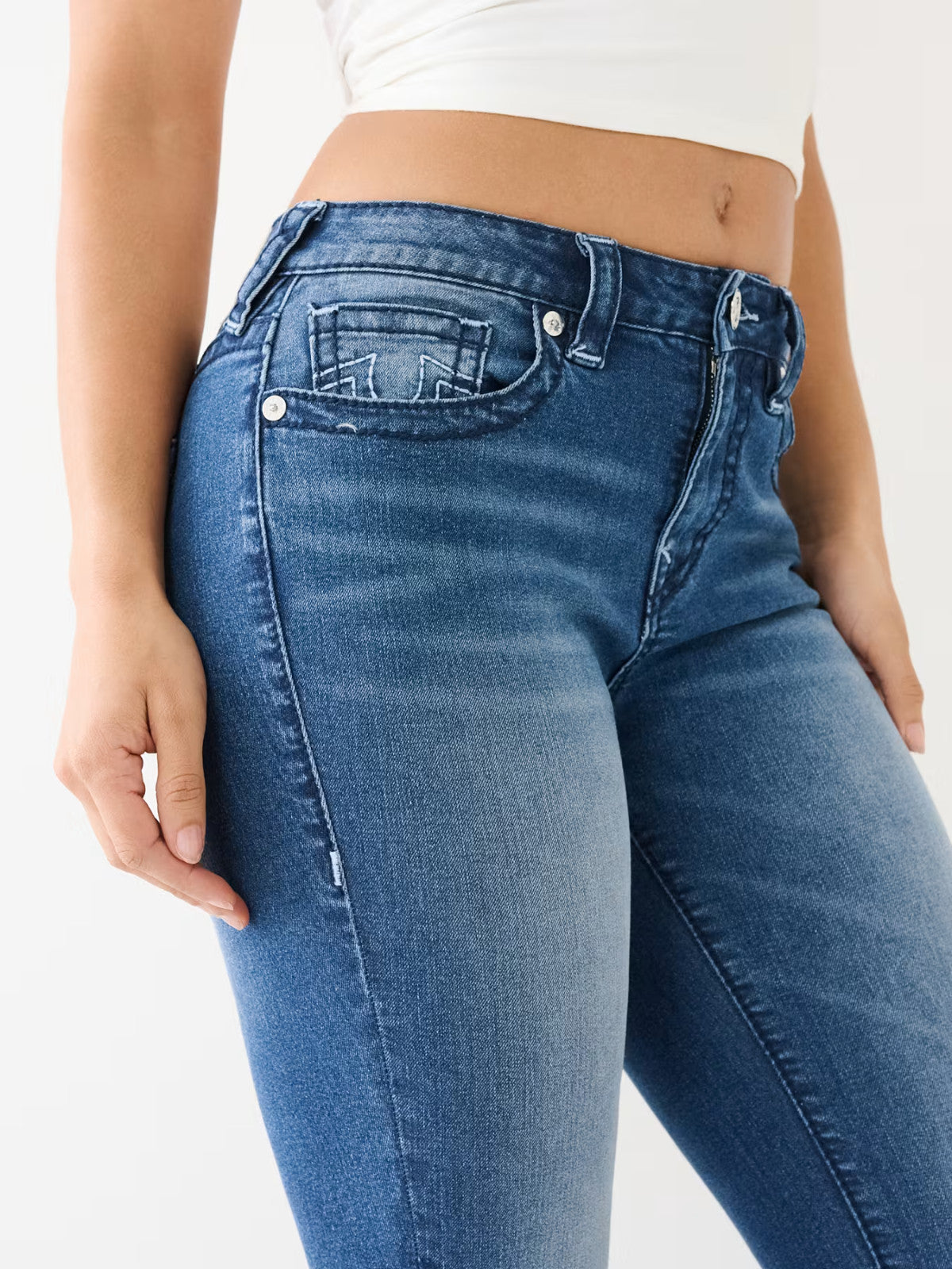 NEW! True Religion Women's 28 Becca Mid Rise Big T Bootcut Jean NWT $199