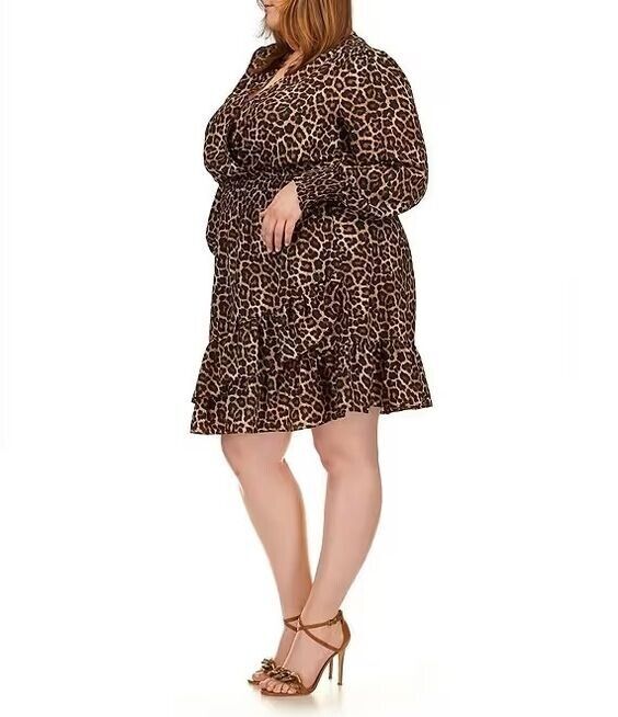 NEW! MICHAEL Michael Kors Women's Plus 3X Julia Smocked-Waist Dress NWT $165