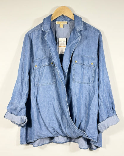 NEW Michael Kors Women's 2X Long Sleeve Denim Shirt • Reg Price $110