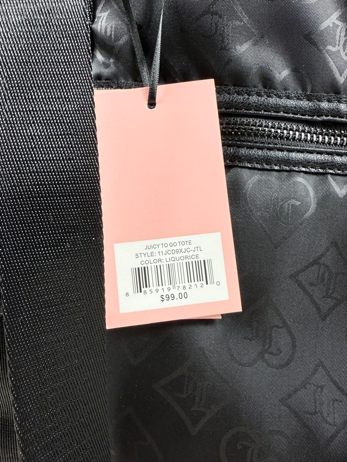 NEW Juicy Couture Women's Large To Go Logo Tote Bag with Coin Pouch NWT $99