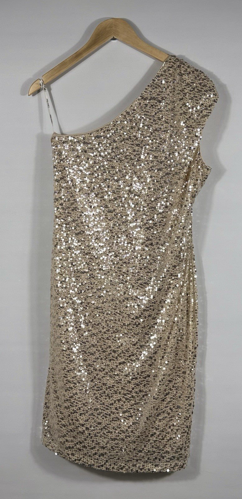 NEW Calvin Klein Women's 16 Sequined One-Shoulder O-Ring Dress NWT $199