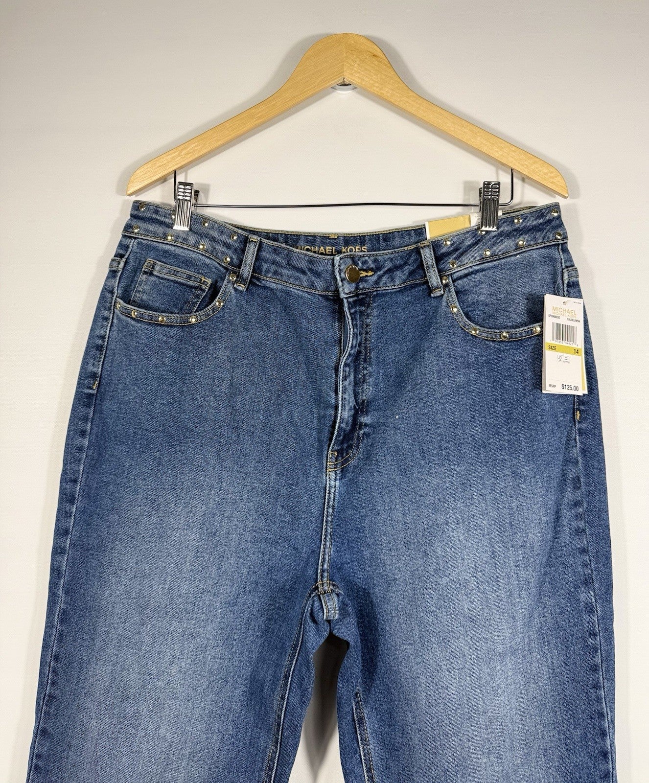 NEW MICHAEL Michael Kors Women's 14 Selma High-Rise Straight Ankle Jean NWT $125