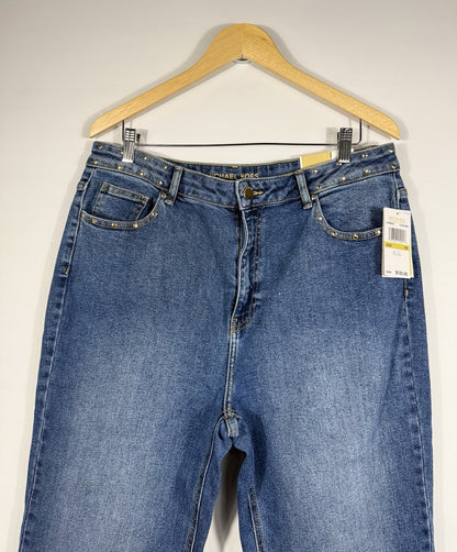 NEW MICHAEL Michael Kors Women's 14 Selma High-Rise Straight Ankle Jean NWT $125