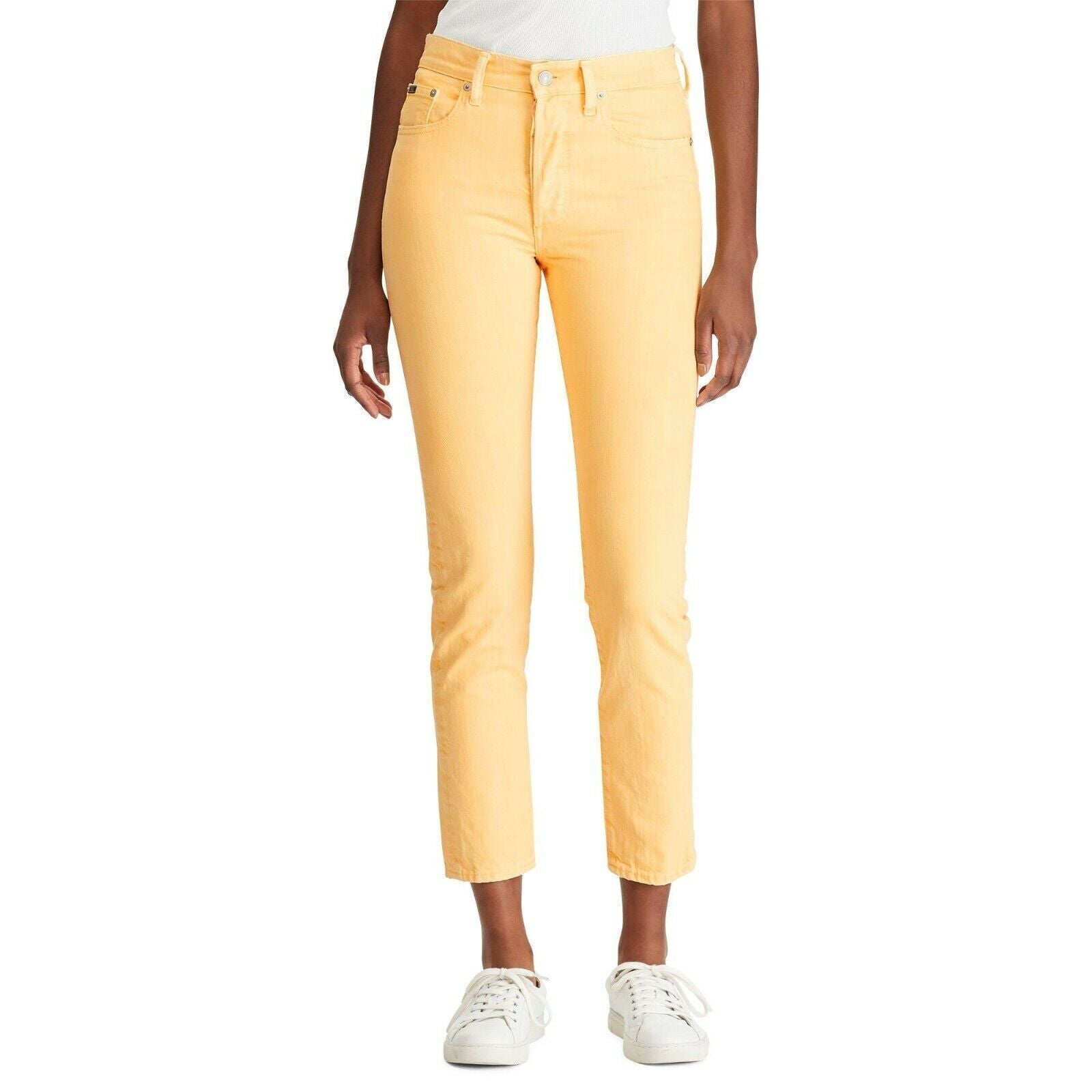 NEW! Polo Ralph Lauren Women's 26 Yellow Callen High-rise Slim Jeans NWT $168