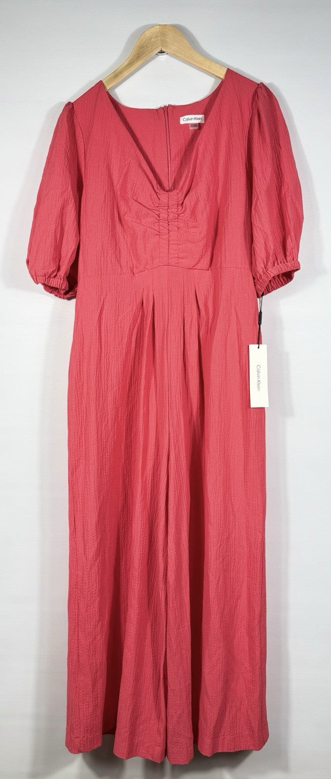 NEW Calvin Klein Women's 12 Puff-Sleeve V Neck Jumpsuit • Reg Price $144