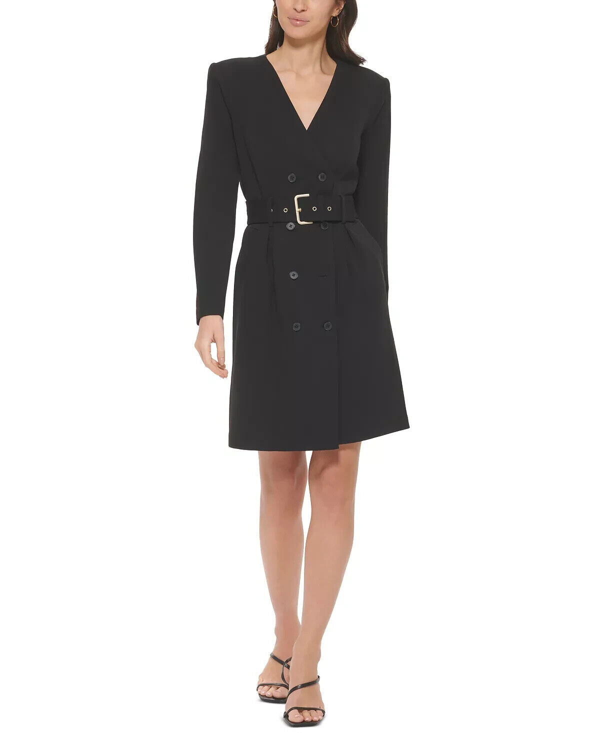 NEW! Calvin Klein Women's 12 Belted Double-Breasted Blazer Wrap Dress