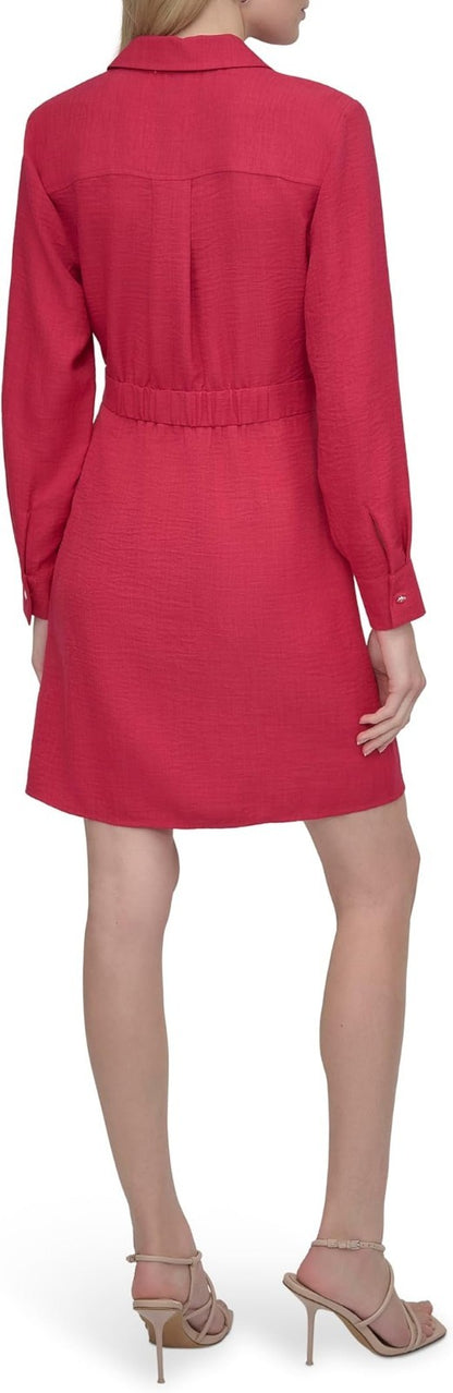 NEW DKNY Women's 16 Collared Neck Long Sleeve Button Down Dress • Reg Price $129