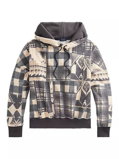 NEW! Polo Ralph Lauren Women's M Fleece Patchwork Hoodie NWT $168