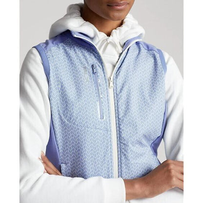 NEW RLX Golf Ralph Lauren Women's Printed Terry Sleeveless Full-Zip Vest