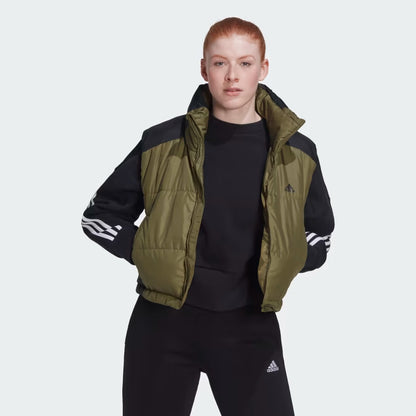 NEW! Adidas Women's XL Sportswear 3-Stripes Insulated Zip Vest