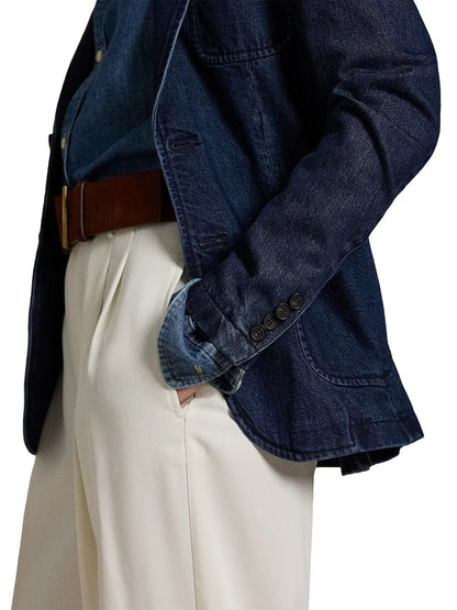 NEW Polo Ralph Lauren Women's 6 Cotton Denim Single-Breasted Blazer NWT $498